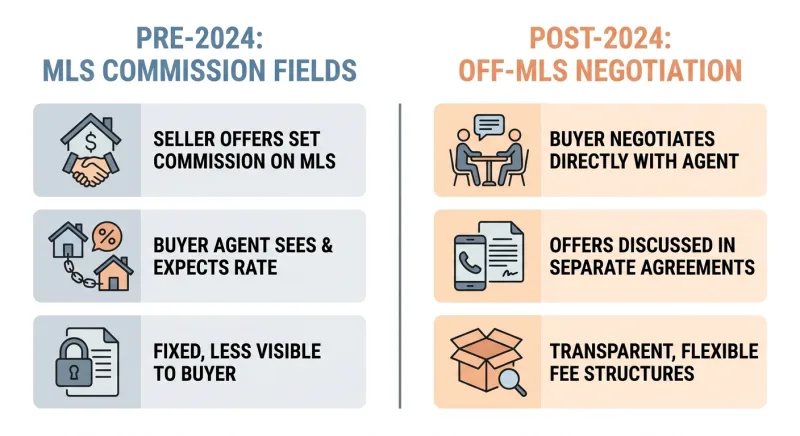 Pre-2024 versus post-2024 buyer agent commission rules on Tennessee MLS listings