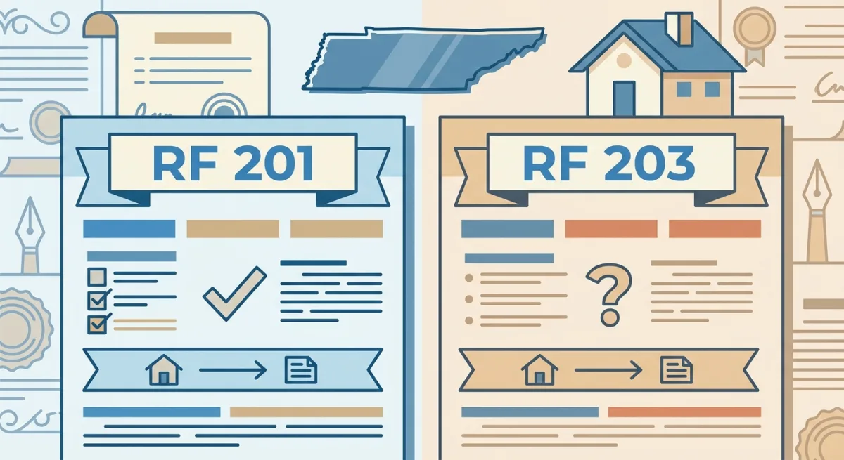Tennessee RF 201 vs RF 203: Does a FSBO Seller Have to Fill Out Disclosures?