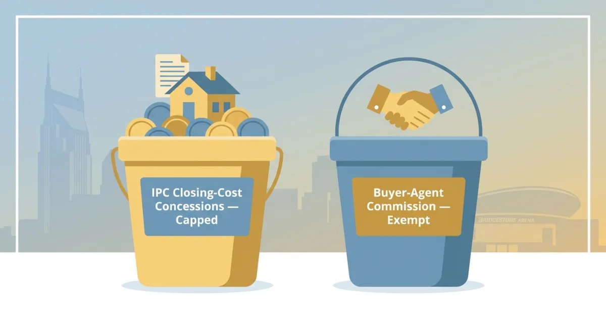 The 'Double Bucket' Rule: Separating Buyer-Agent Concessions from FHA & Conventional IPC Limits in Tennessee