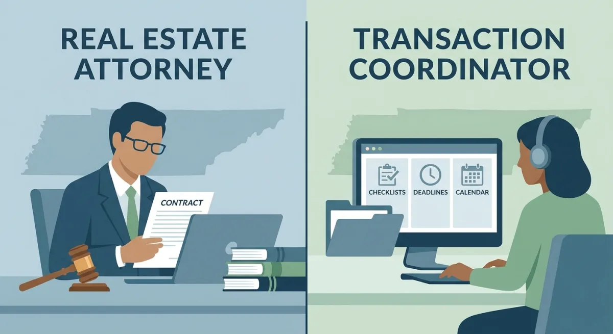 Attorney vs. Transaction Coordinator: Who Should Handle Your Tennessee FSBO Paperwork?