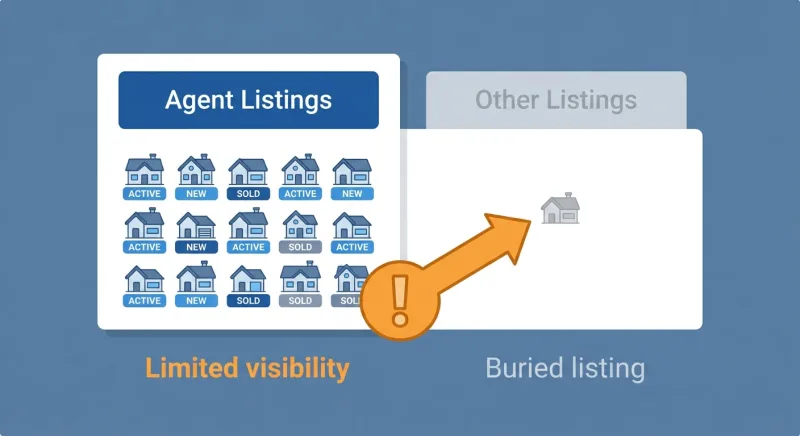 Diagram showing how FSBO homes get buried in the Zillow 'Other Listings' secondary tab