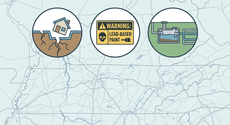 Mandatory Tennessee disclosures that apply even in an as-is sale: sinkholes, lead paint, and septic permits