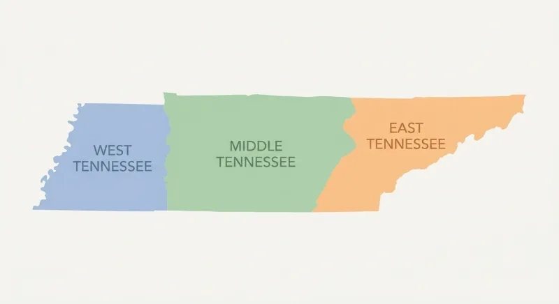 Map of Tennessee showing the regional MLS coverage areas