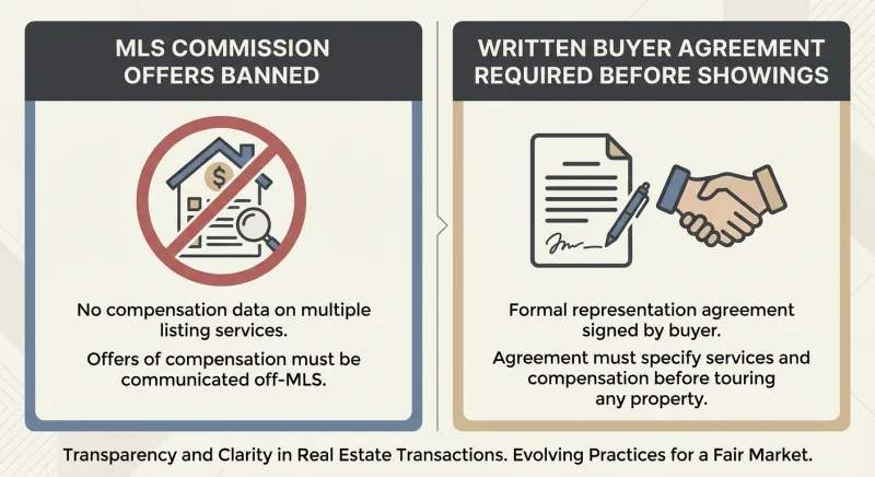 Infographic showing the two main NAR settlement rule changes affecting Tennessee sellers