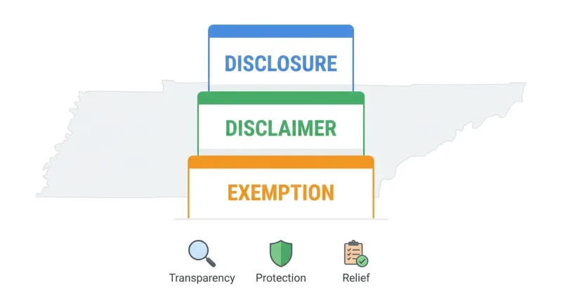 Comparison of Tennessee disclosure, disclaimer, and exemption forms for FSBO sellers