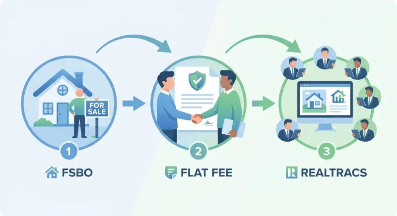 Three-step process for a FSBO seller to get listed on RealTracs via a flat-fee MLS broker