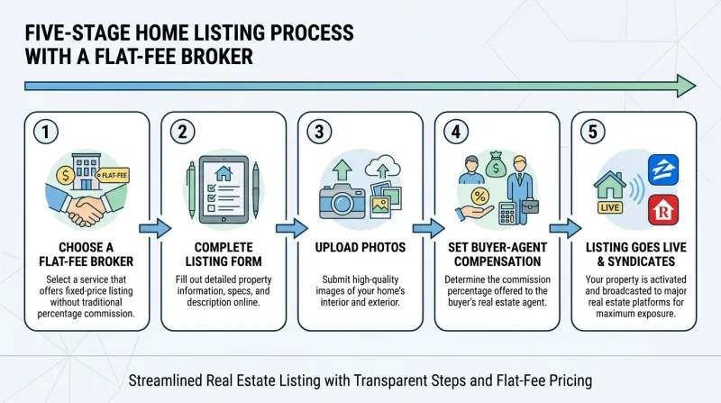 Step-by-step process for listing on RealTracs through a flat-fee MLS broker in Tennessee