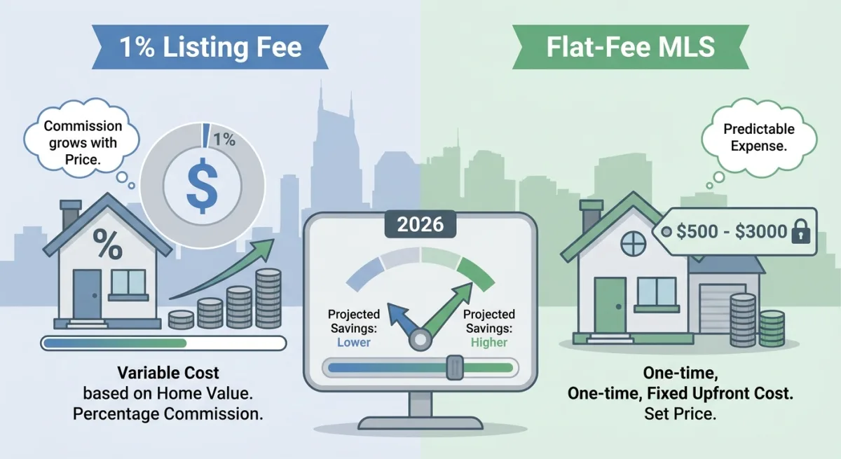 1% Listing Fees vs Upfront Flat-Fee MLS in Nashville: Which Saves You More in 2026?